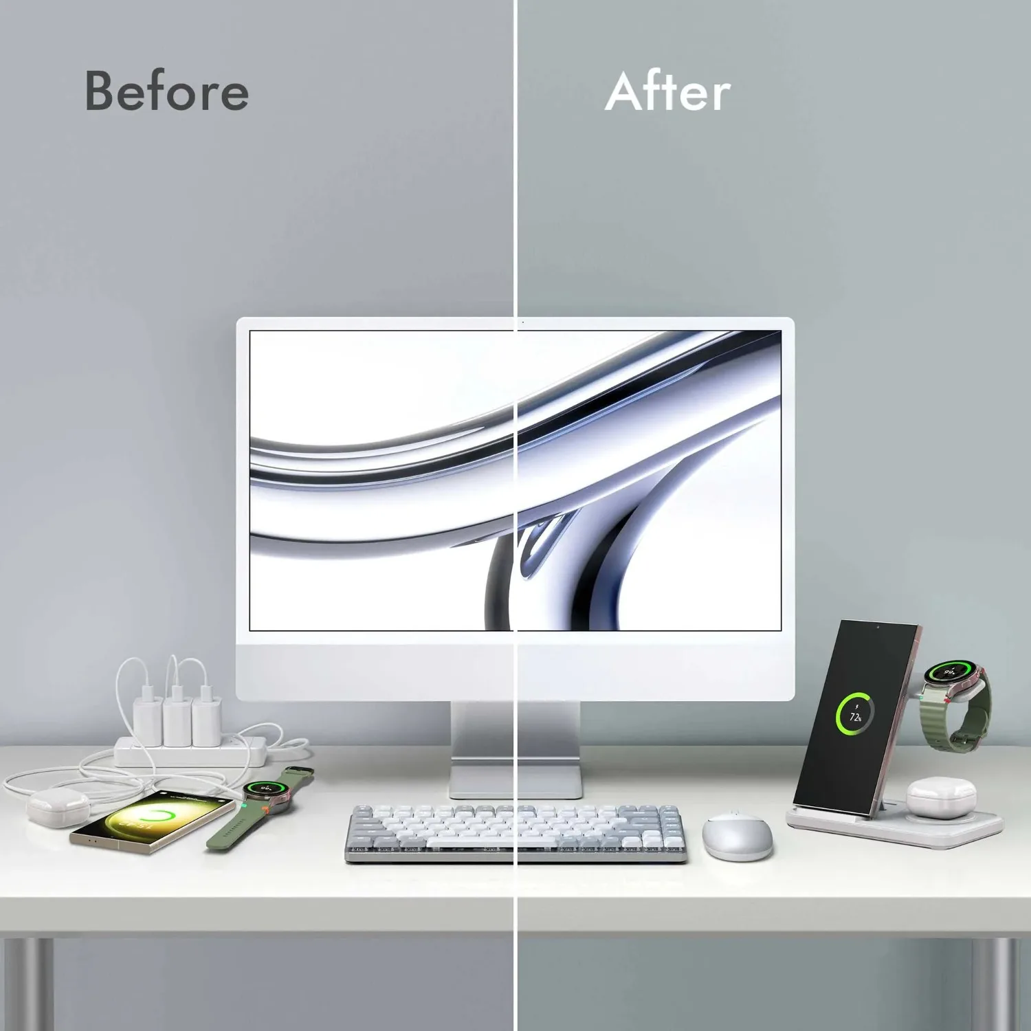 Desktop 3-in-1 Wireless Charge - Smartwatch Watches Compatible With Iphone recension och pris