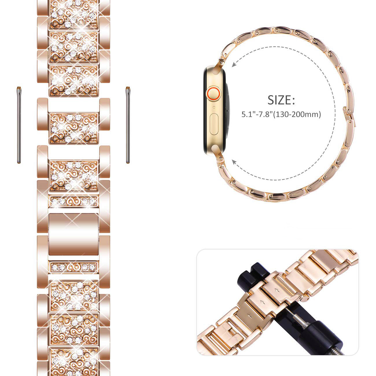 Case+Bling strap for Apple Wat - Smartwatch Luxury Watches For Women recension och pris