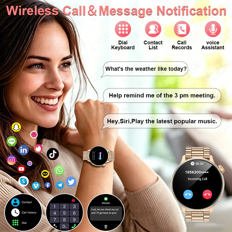 LIGE Luxury Women Smart Watch  - Smartwatch Luxury Watches For Women recension och pris