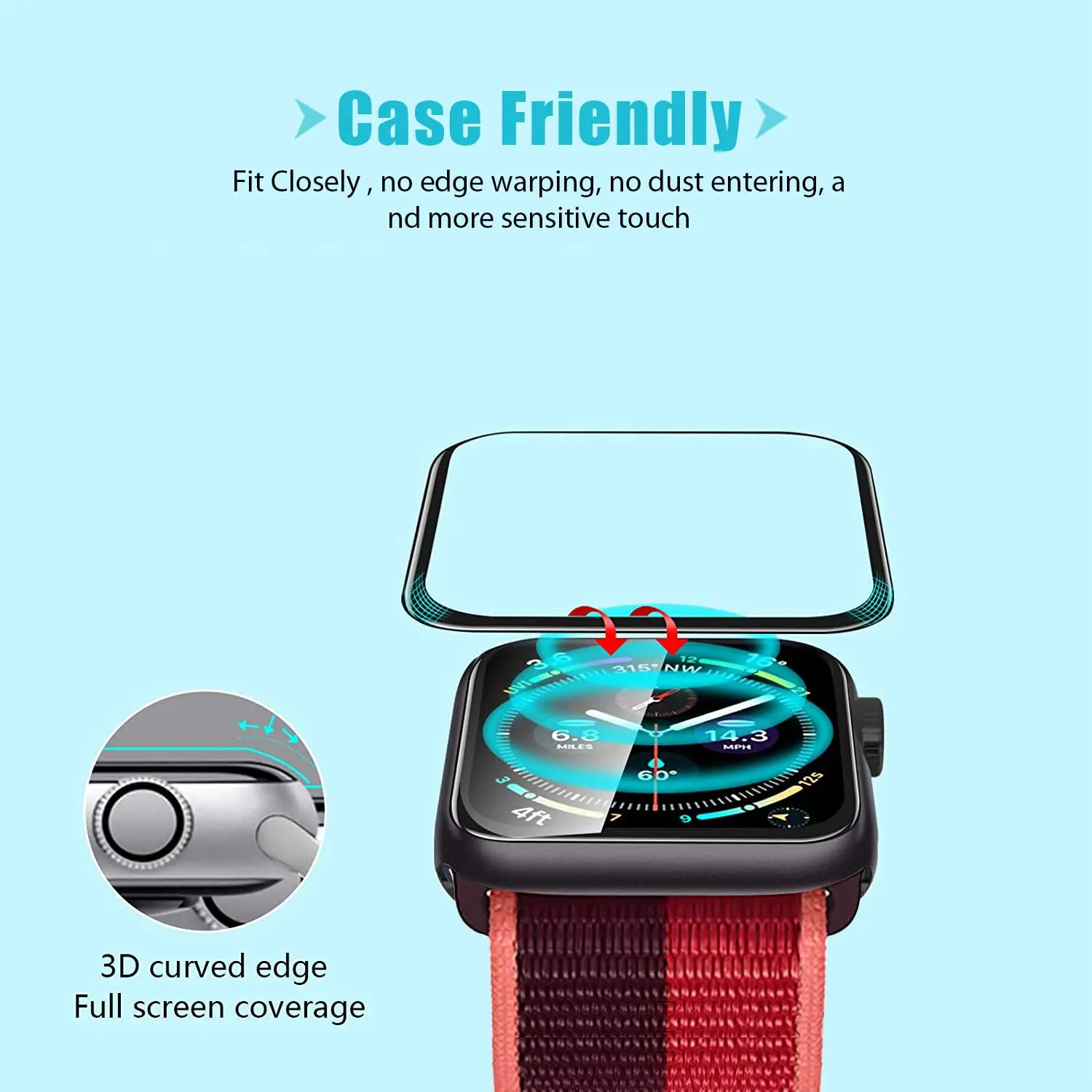 Screen Protector 3D Tempered F - Apple Watch Band recension och pris