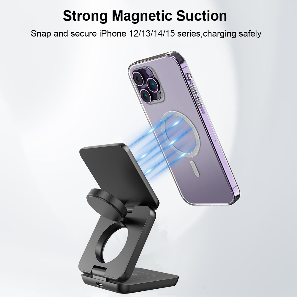 3 in 1 Foldable Magnetic Wirel - Smartwatch Watches Compatible With Iphone recension och pris