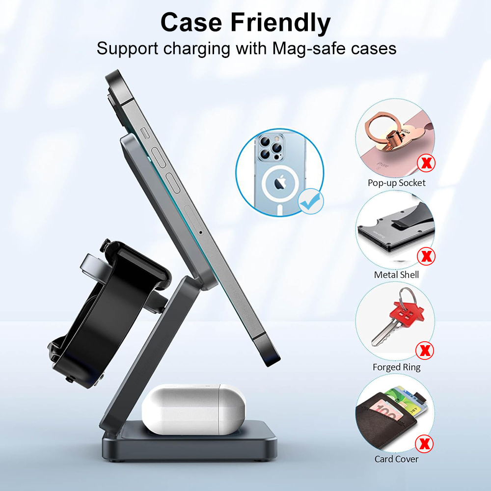 3 in 1 Foldable Magnetic Wirel - Smartwatch Watches Compatible With Iphone recension och pris