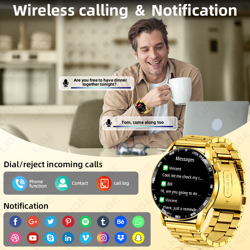 LIGE Luxury Smart Watch For Ma - Smartwatch Luxury Watches For Women recension och pris