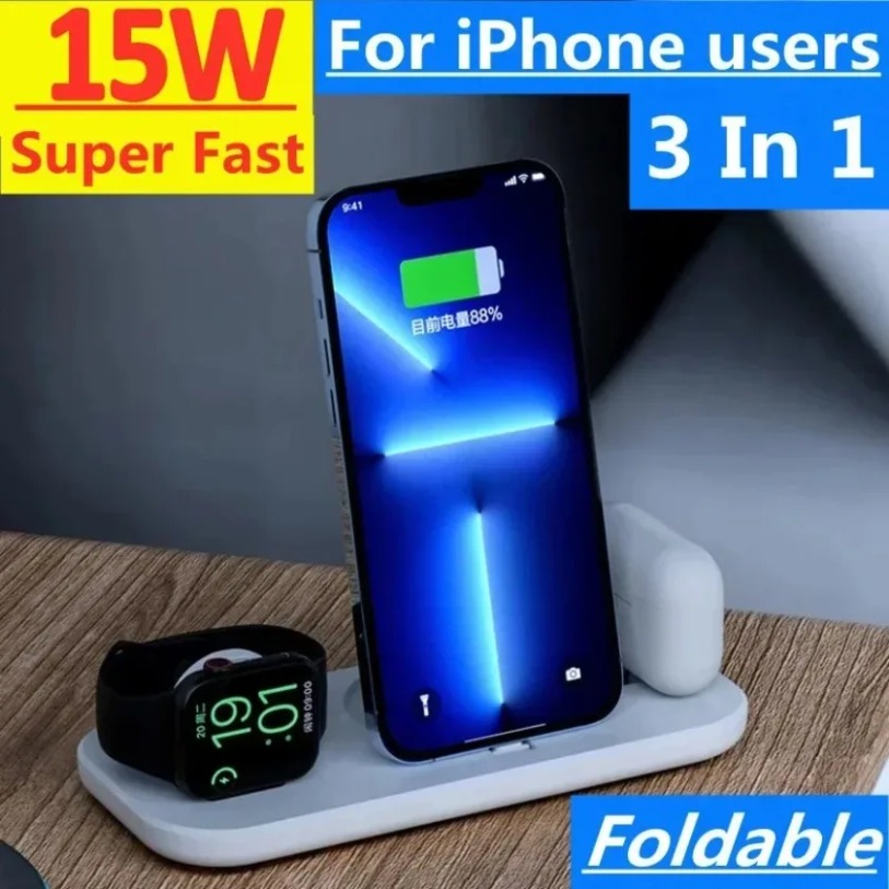 Foldable 3 In 1 Wireless Charg - Watch Xs8 recension och pris
