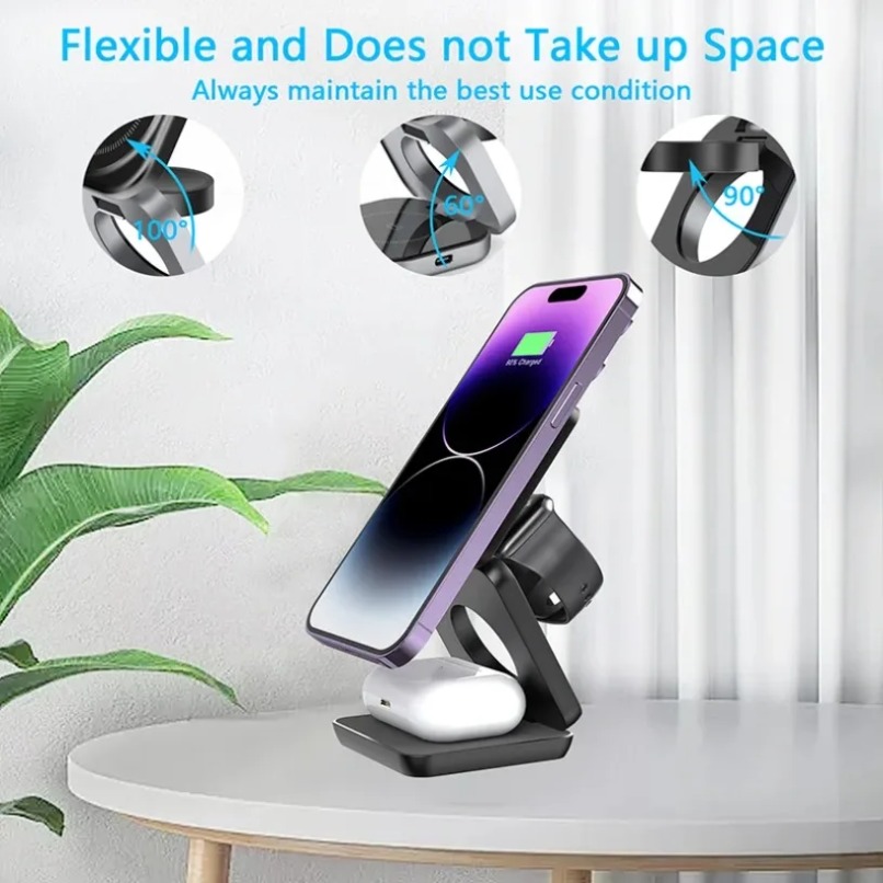 3 in 1 Foldable Magnetic Wirel - Smartwatch Watches Compatible With Iphone recension och pris