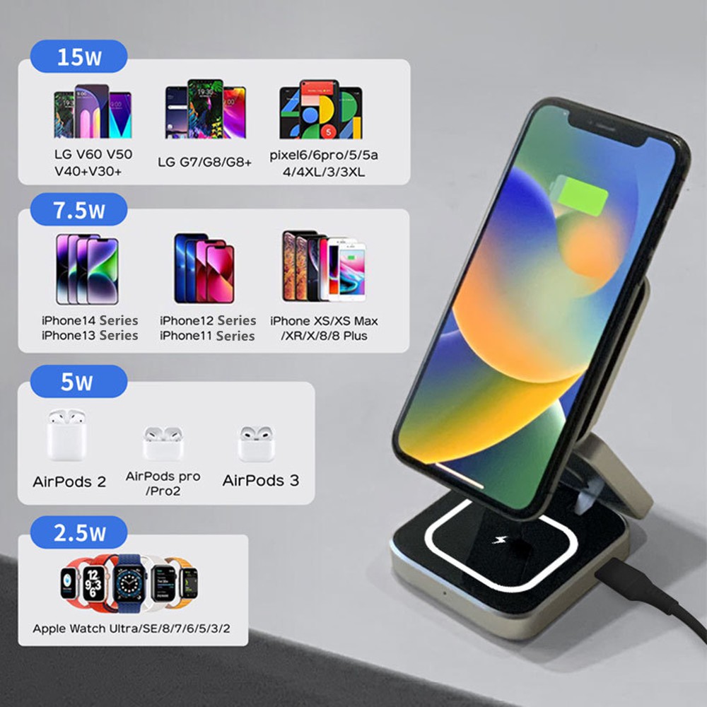 Foldable Magnetic Wireless Cha - Smartwatch Watches Compatible With Iphone recension och pris