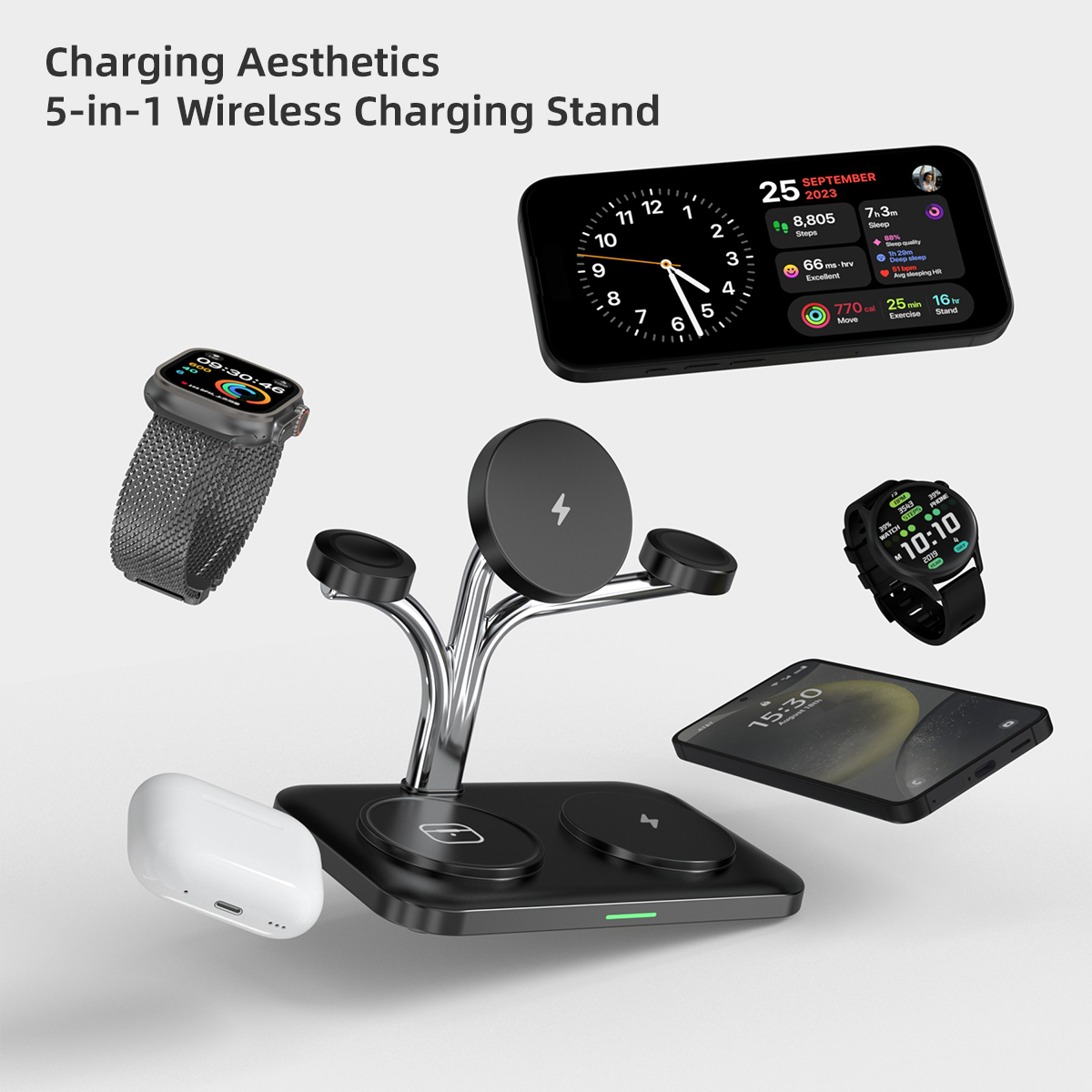 5 IN 1 Magnetic Wireless Charg - Smartwatch Watches Compatible With Iphone recension och pris